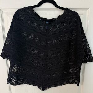 Free People Black Lace Blouse